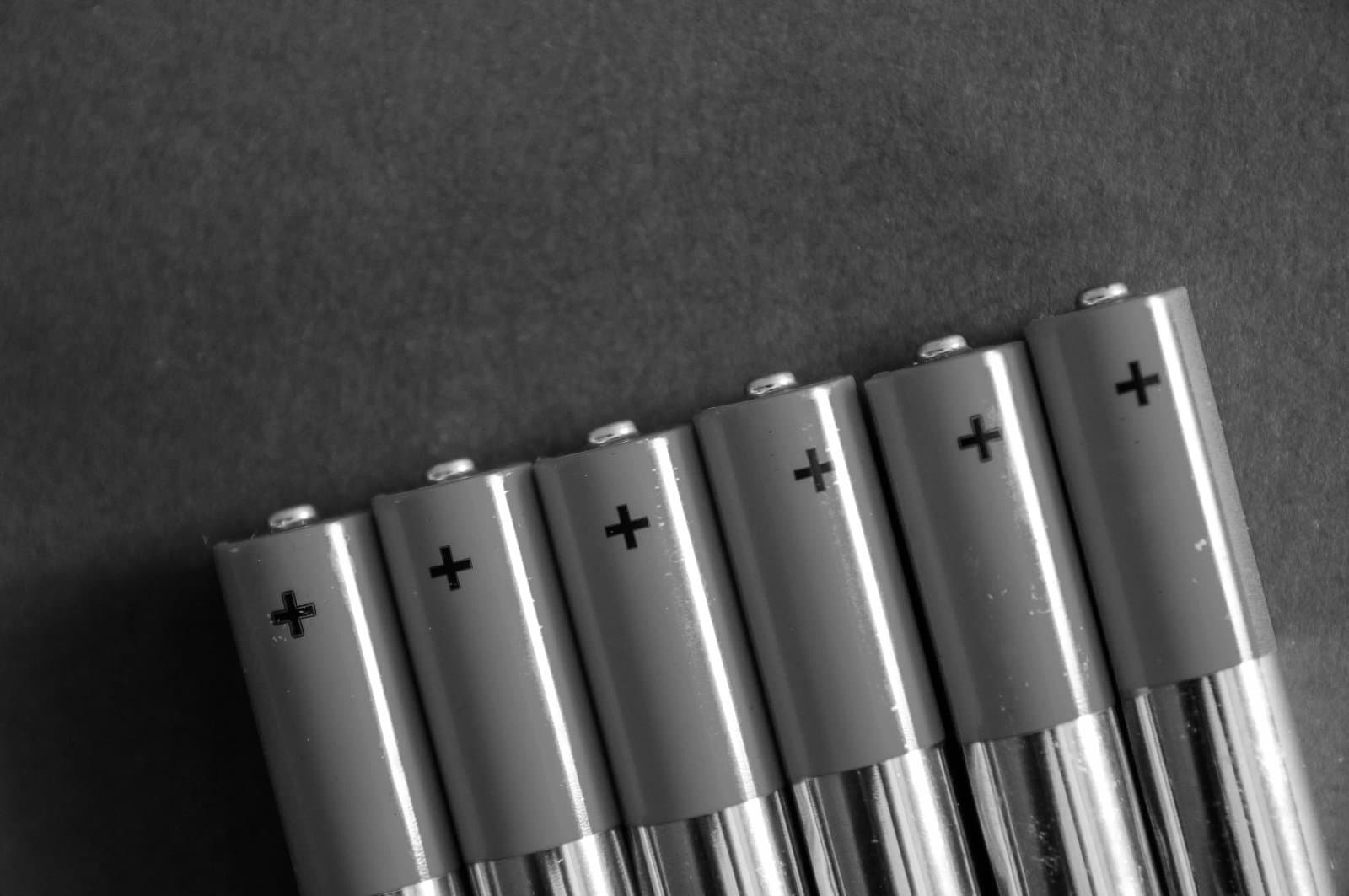 AAA batteries in a row