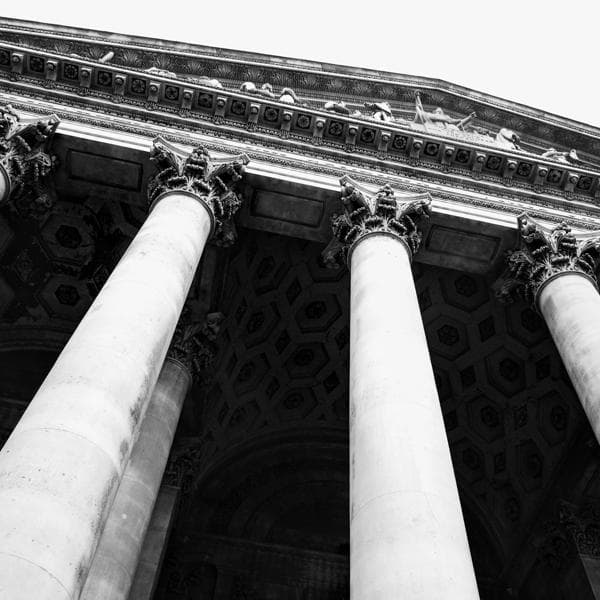 building with columns at entrance