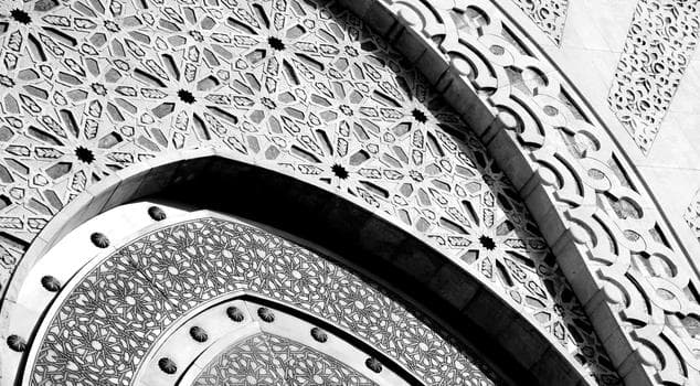 Arabic ornament on Hassan II Mosque, Casablanca
