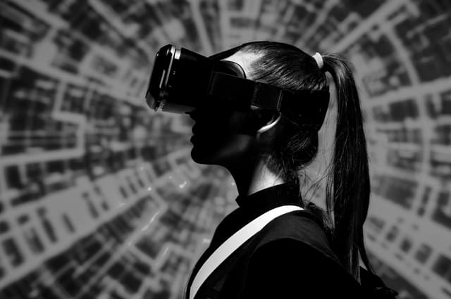 Woman wearing VR headset